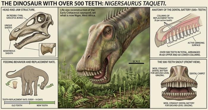 what dinosaur has 500 teeth